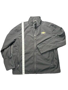 Chevrolet Soft Shell Jacket XL Black Full Zip Fleece Lined Work Coat Mens